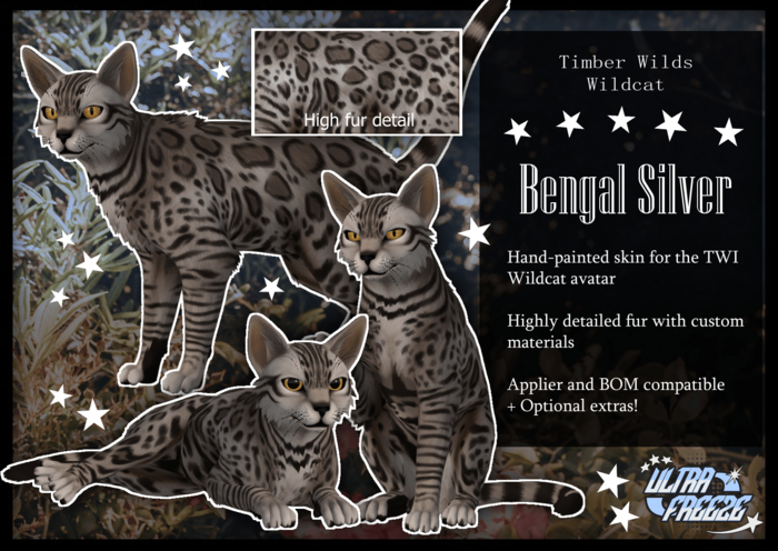 Second Life Marketplace - [ULTRAFREEZE] Wildcat Bengal Silver
