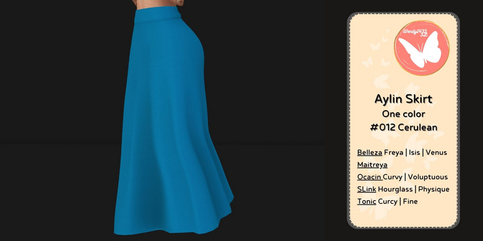 Wendy1435SL | Aylin Skirt Basics | #012 Cerulean 