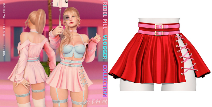 Rebelpill - Vlogger Collection Skirt Red