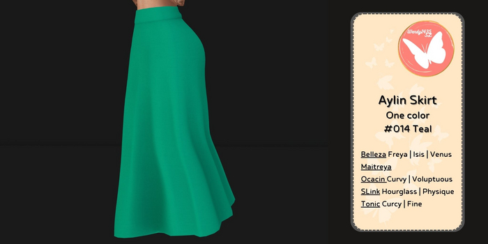 Wendy1435SL |Aylin Skirt Basics | #014 Teal 