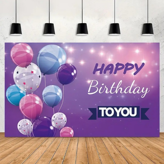 HAPPY BIRTHDAY TO YOU PURPLE BACKDROP
