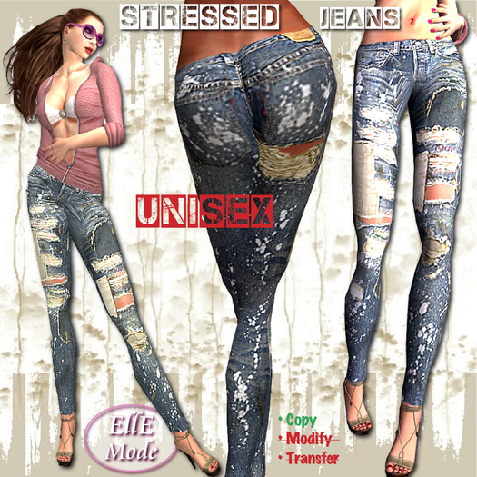 UNISEX STRESSED JEANS v1 *** TOP QUALITY * LOW PRICE