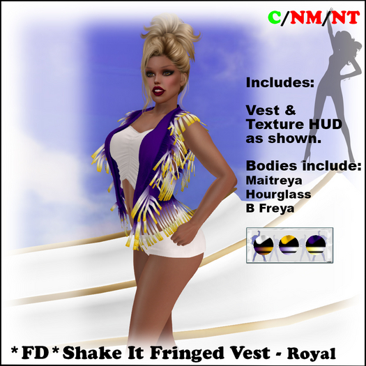 *FD*  Shake It Fringe Vest [BOXED] Royal