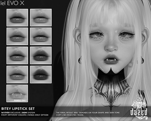 Dazed. Bitey Lipstick Set - lel EVOX BOM DEMO