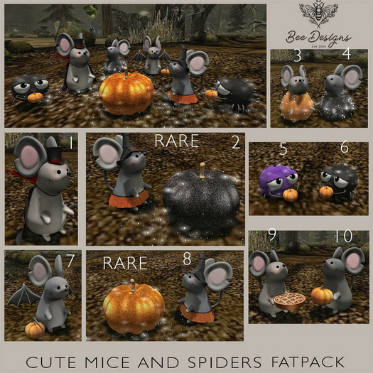 04 Bee Designs Cute Mice & Spiders
