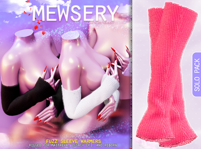 #Mewsery Fuzz Sleeve Warmers{Bubbly} ♥ Rigged for Maitreya, Legacy [f], and Reborn