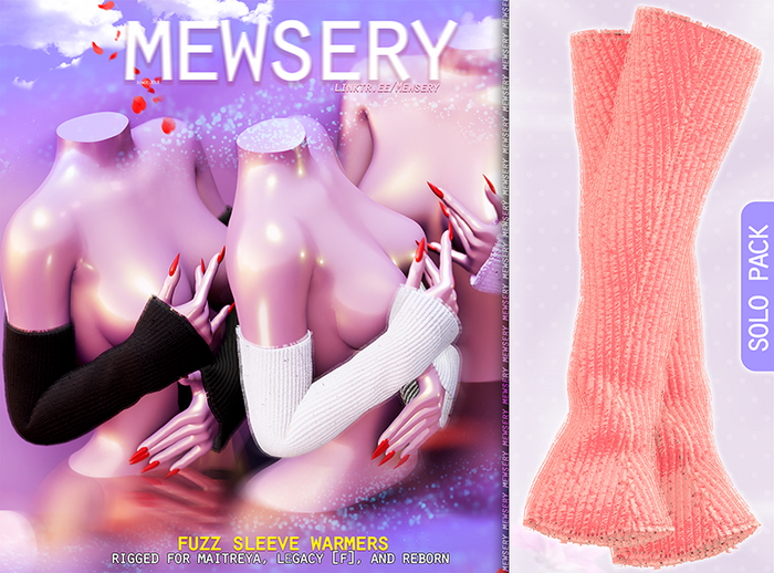 #Mewsery Fuzz Sleeve Warmers{Rose} ♥ Rigged for Maitreya, Legacy [f], and Reborn