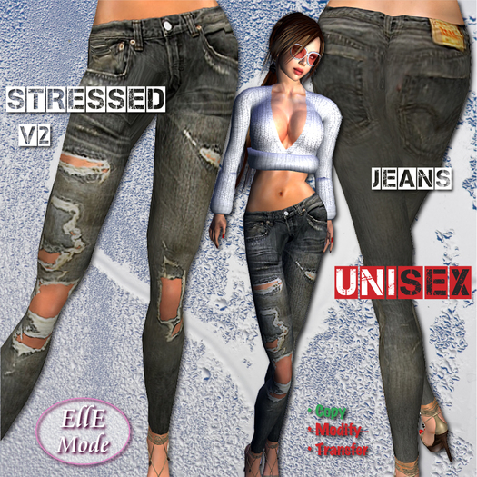 UNISEX STRESSED JEANS v2 *** TOP QUALITY * LOW PRICE