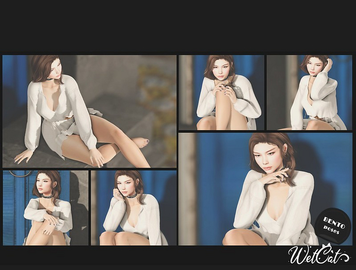 ::WetCat:: "Blue" Pose Set [Bento]
