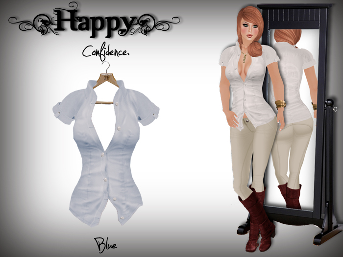 {Happy} Confidence Blouse (Blue)