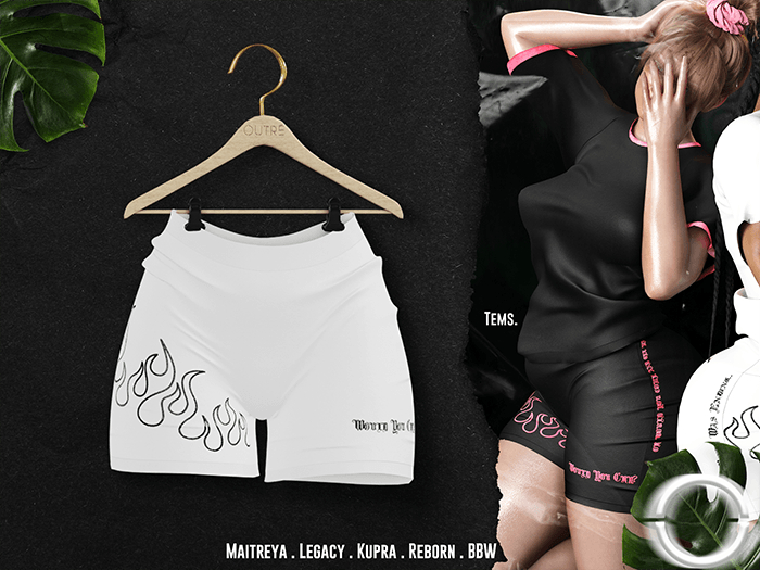 O U T R É  //  Tems Shorts : White/B