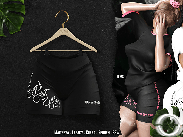O U T R É  //  Tems Shorts : Black/W