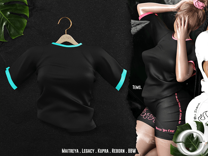 O U T R É  //  Tems TShirt : B/Blue