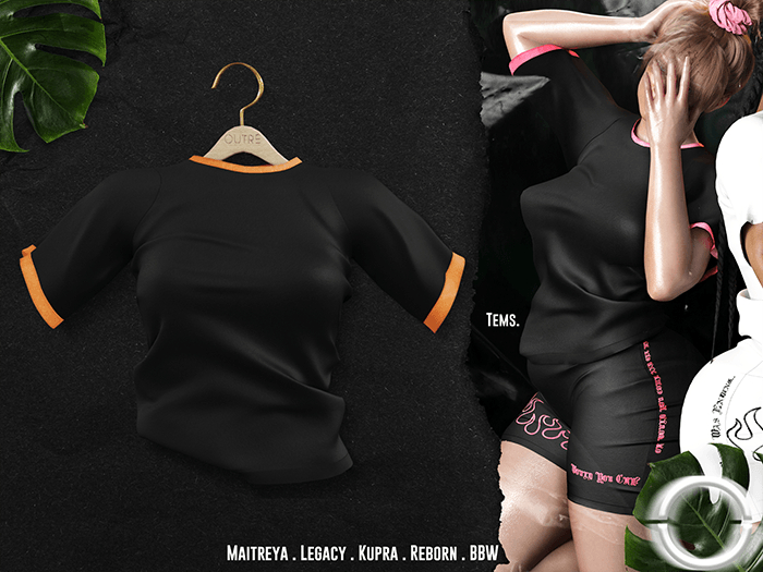 O U T R É  //  Tems TShirt : B/Orange