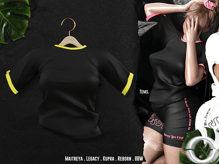 O U T R É  //  Tems TShirt : B/Yellow