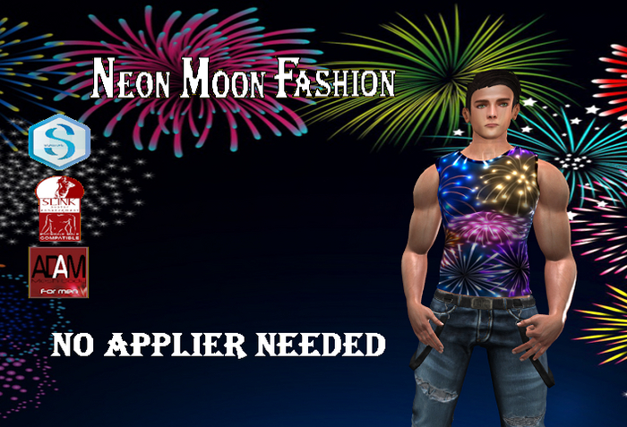 Sleeveless shirt Signature Slink Adam fireworks color