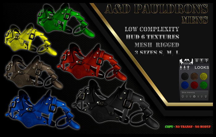 A&D Mens Leather Pauldrons