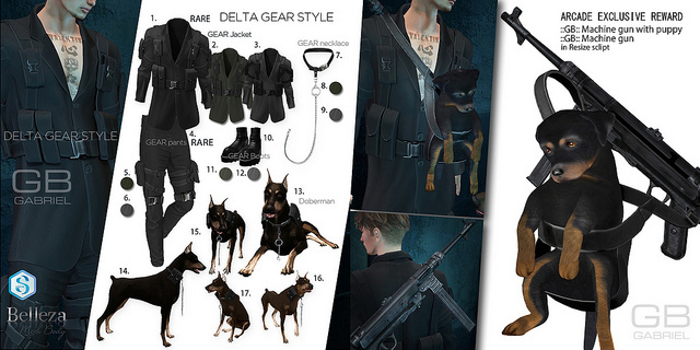 ..::GB::Delta Gear Style Full Set Black  2 RARE BELLEZA
