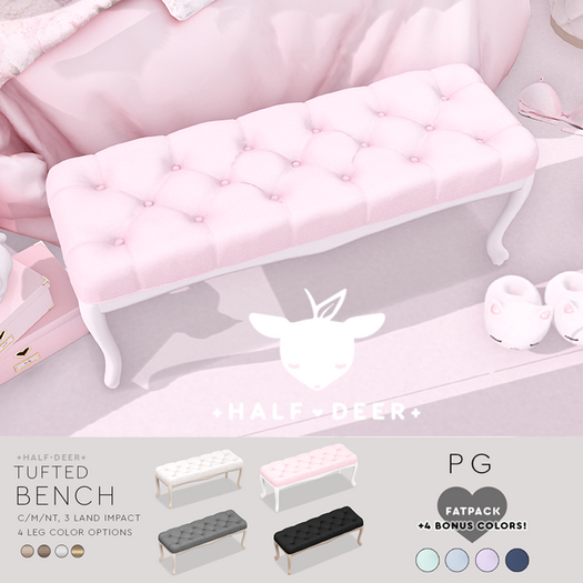 +Half-Deer+ Tufted Bench [PG FATPACK]