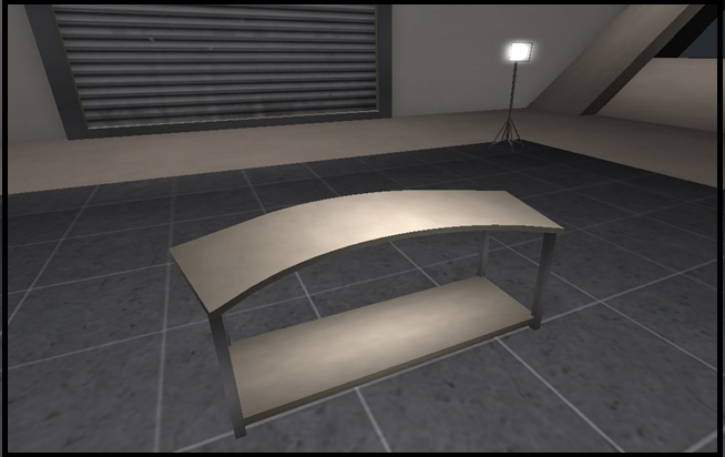 Curved Work Table - Mesh - 1 Prim - Copy & Modify