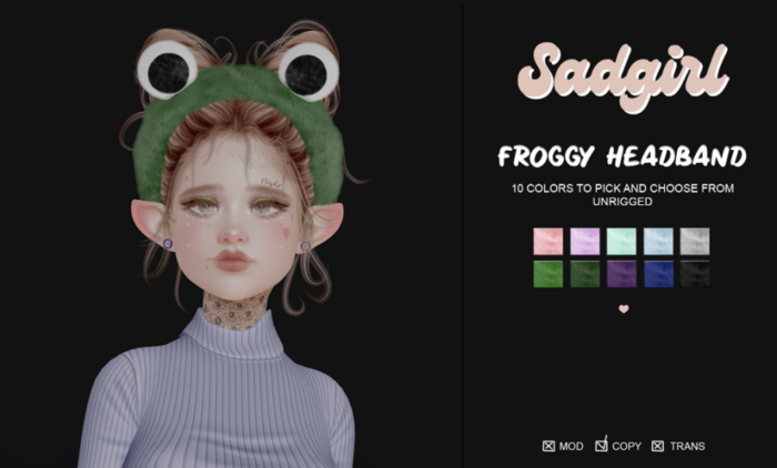 #SADGIRL - Froggy Headband - Mint . unpack