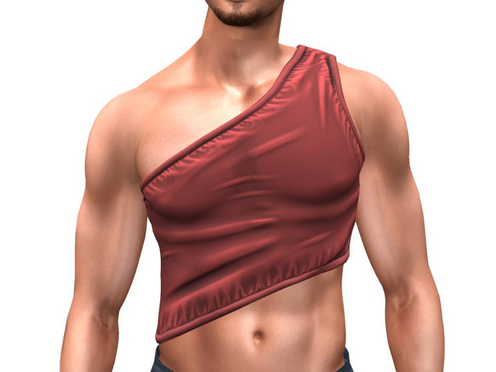 Red One shoulder top Belleza Jake