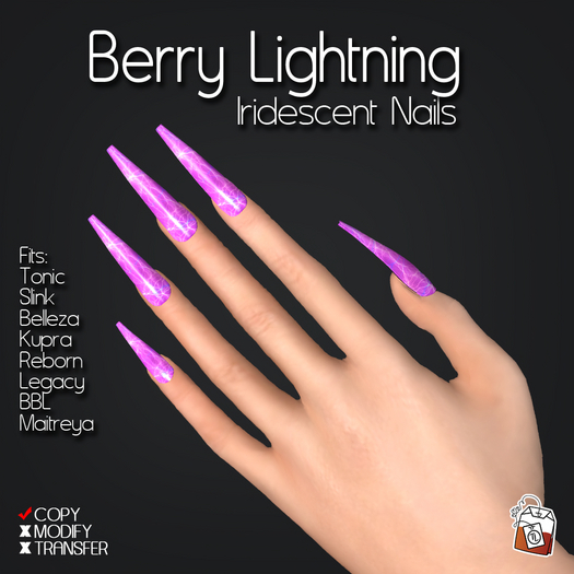 ~TL~ Berry Lightning Iridescent Nails