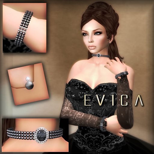 EVICA - Diamond & Black Pearl Set