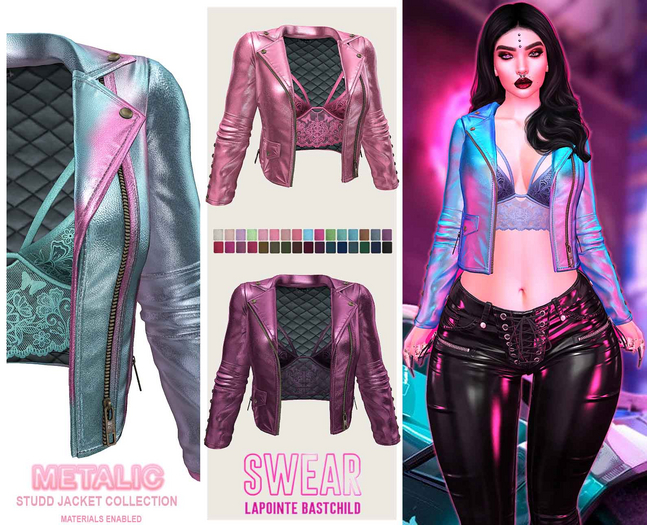 Leather Jacket Metalic Studded