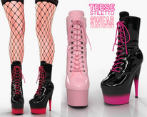 Ankle Boots - Teese Latex Boots - Stiletto Platforms -  LATEX FATPACK
