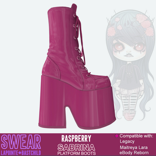 Latex Boots Sabrina RASPBERRY