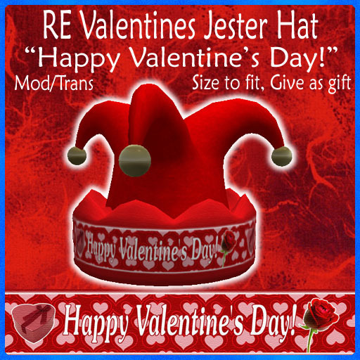 RE Happy Valentines Day Jester Hat - Party