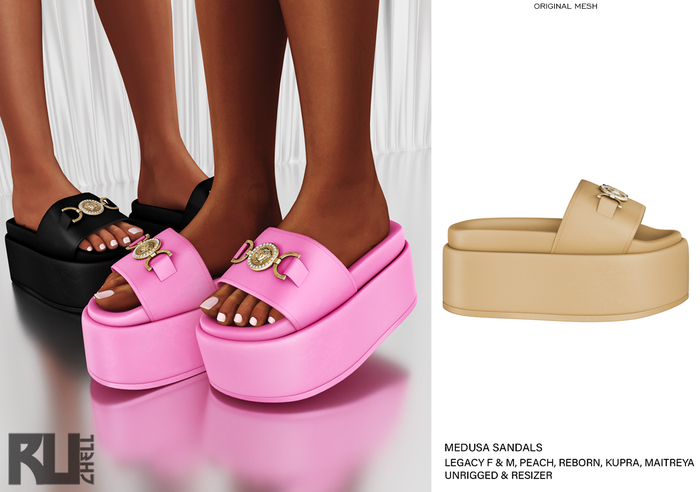 Ruchell: Medusa Sandals 'Beige'