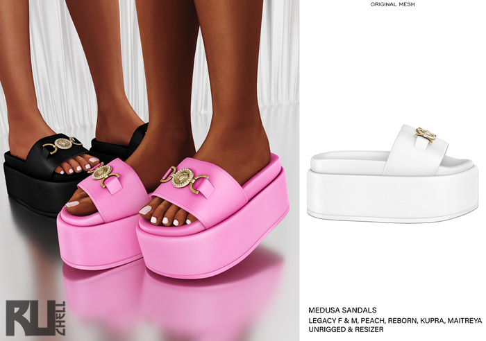 Ruchell: Medusa Sandals 'White'