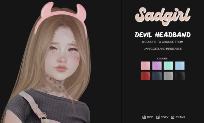 #SADGIRL - Devil Headband - Sky . unpack