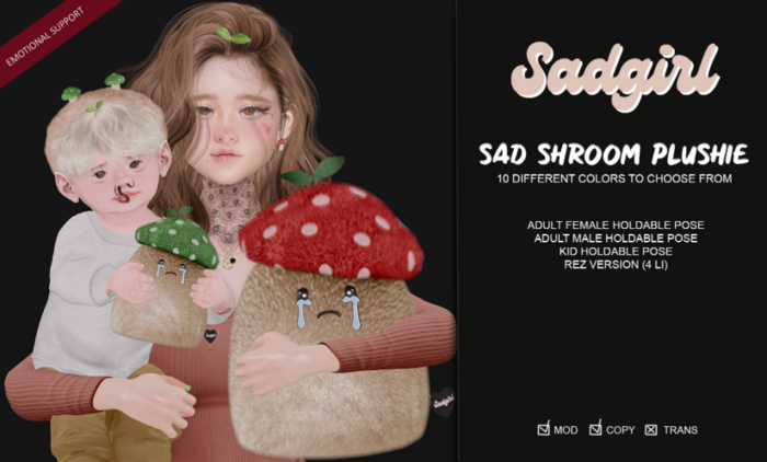 #SADGIRL - Sad Shroom Plushie (PINK). unpack