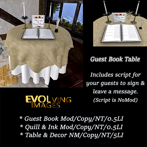 Gold Accent Guest Book Table