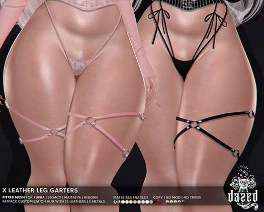 Dazed. X Leather Leg Garters Fatpack // 4 Sizes