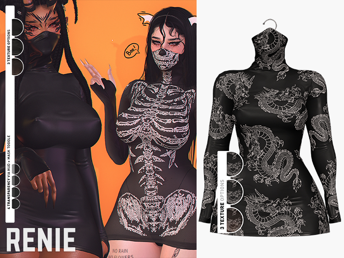 RENIE : RANA DRESS - DRAGON WHITE