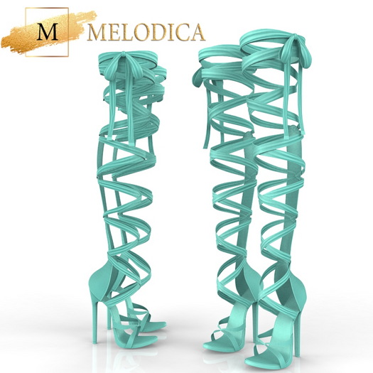 Teal Ribbon Heels MAITREYA