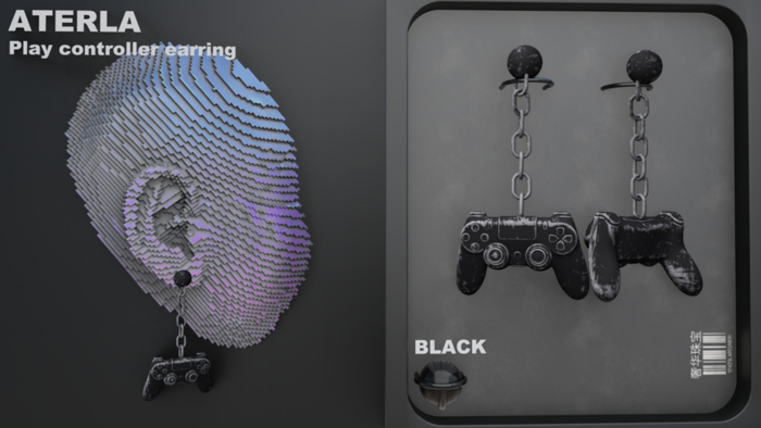 ATERLA - Play Controller Earring 'black'