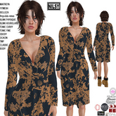 WRAPPED HARVEST DRESS,CL&MESH BODY