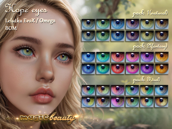 Second Life Marketplace - [Magic Beauty] Hope eyes FATPACK (LeLutkaEVOX ...