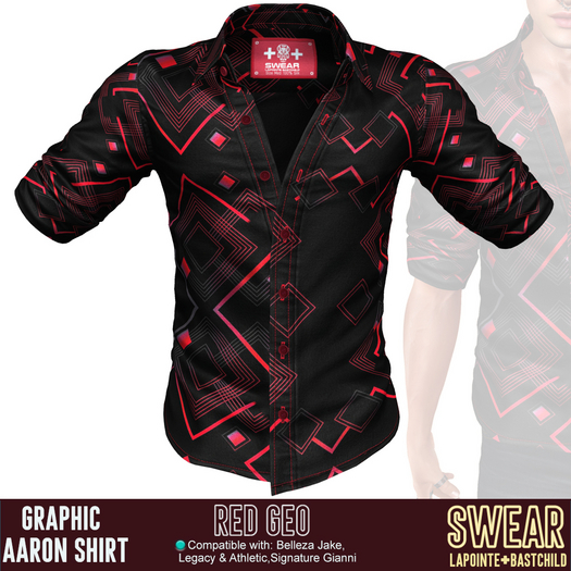 Shirt Aaron - Graphics RED GEO