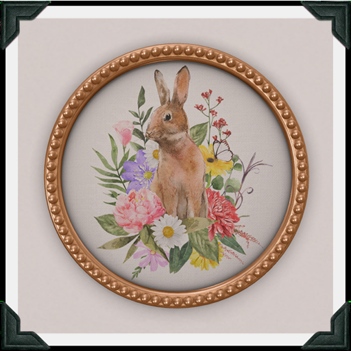 floorplan. round beaded frame / bunny [box]