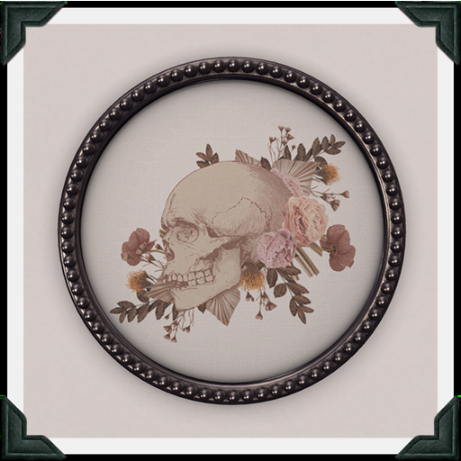 floorplan. round beaded frame / skull [box]