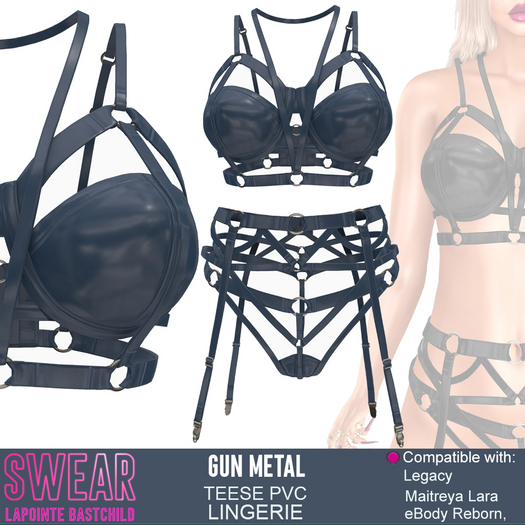 Lingerie Teese PVC GUNMETAL