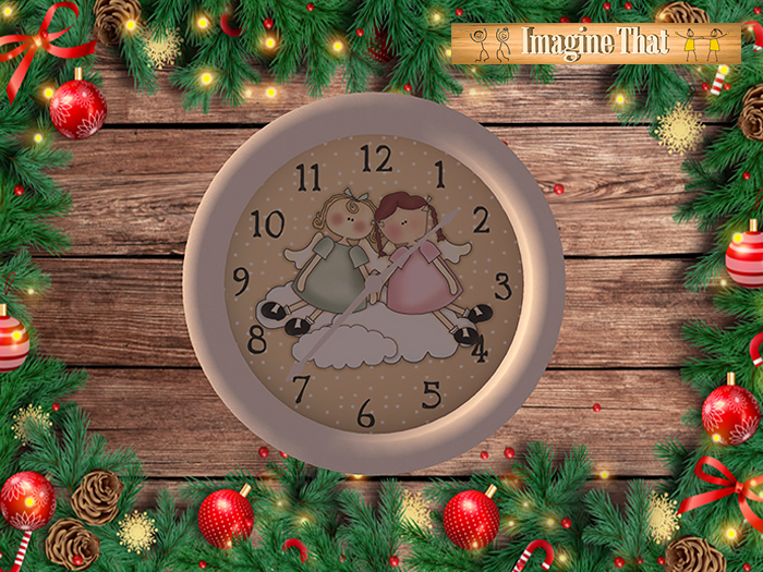 Imagine That ~ Decorative Wall Clock ~ Angel Friends