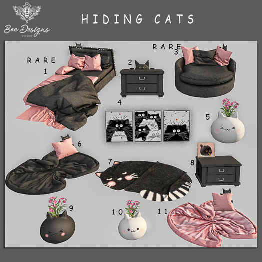 01 Bee Designs - Hiding Cats RARE