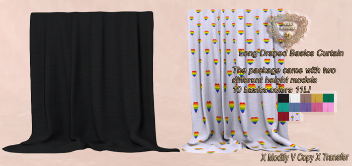 Nala Designs - Long Draped Basics Curtain